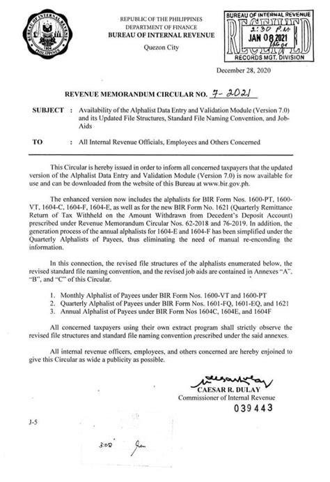 bir alphalist 7.0 download|BIR Revenue Memorandum Circular No. .